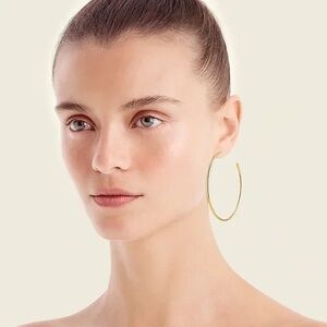 J. CREW Thin Hoop Earrings Set-of-two.  Rose Gold